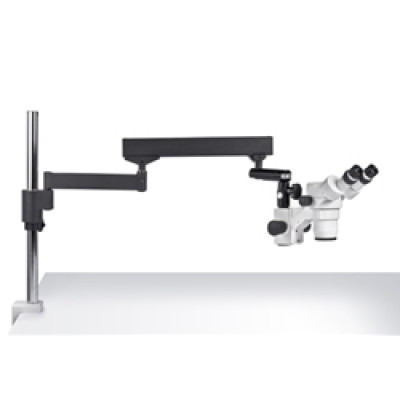 Motic SMZ-168 Stereo Zoom Microscope, Articulated Arm Clamp Stand