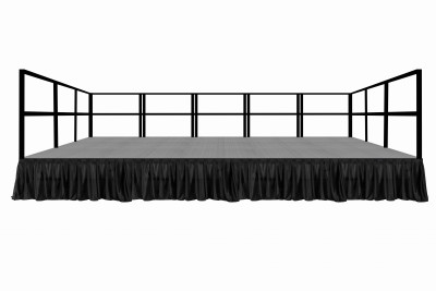 MyStage 12' x 20' Portable Stage with railings and skirting