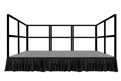 MyStage 8' x12' Portable stage with railings and skirting