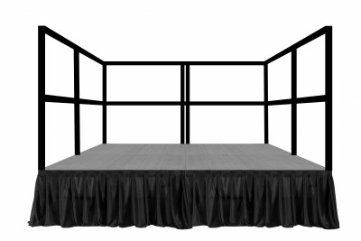 MyStage 8' x 8' Portable Stage with railing and skirting