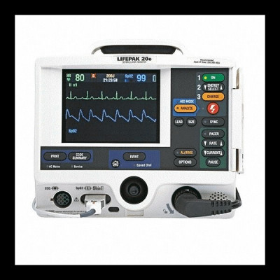 Physiocontrol Lifepak 20e Defibrillator - Configured 3-lead, AED, Pacing & Masimo Spo2