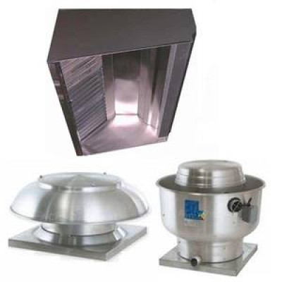 Superior 12' ETL Restaurant Box Hood System w/ Make-up Air, Exhaust Fans & Curbs