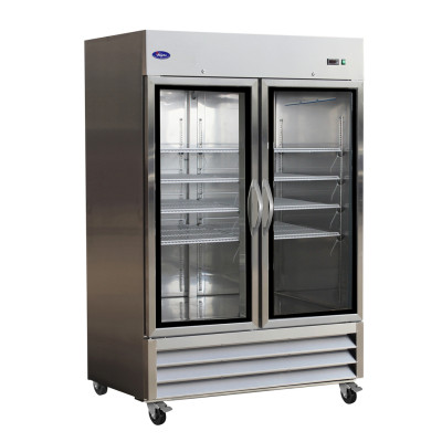 Valpro, VP2RG-HC, 2-Glass Door, Stainless-Steel, Commercial Refrigerator, 49 cu.ft.