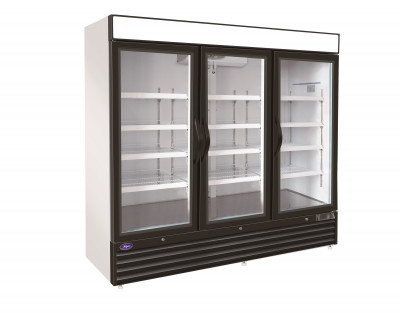 Valpro VP3F-72FDVHC 3-Swinging Door Glass Merchandiser Freezer