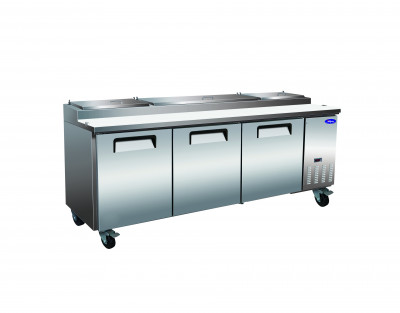 Valpro VPP94-HC 3-Door Stainless Steel Refrigerated Pizza Preparation Table