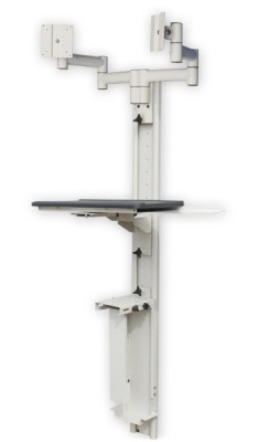 AFC Industries WM-RK2ZMC LCD Keyboard & CPU Wall-Mount Combo W/ 2 Adjustable Monitor Z-Arms.
