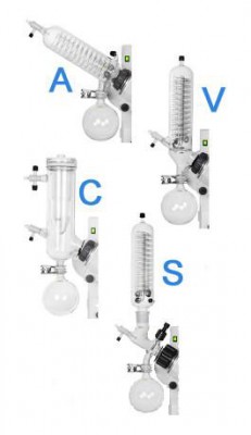 Buchi Rotavapor R-300 with 1L Water Bath Rotary Evaporator Electronic Lift Diagonal (A) Glass Assembly SJ 24/40 joints with safety coating (P+G)