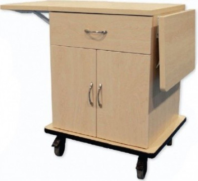 Amico DC-LLDD-01-CLF1 Delivery Cart- Leo Series, Laminate, Drawer/Cupboard, Flat Front, Stainless Steel Handle, Flip Up