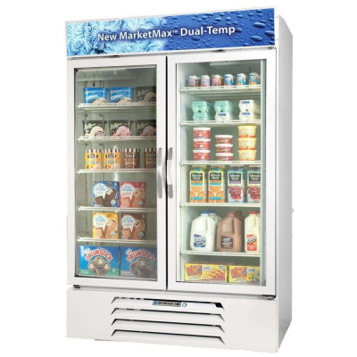 Beverage-Air MMRF49-1-B-LED 2 Swing Glass Door Dual-Temp Merchandiser | 37 Cu. Ft.