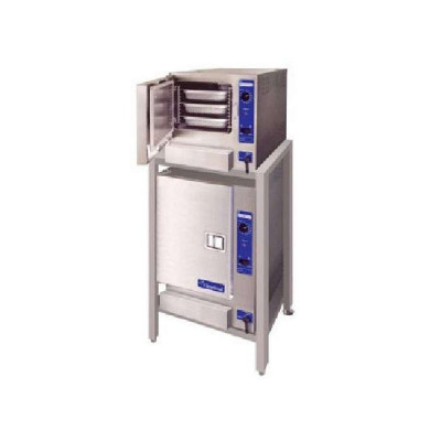 Cleveland SteamChef 3 & 6 22CGT63.1 Double Stacked 9 Pan Each Gas Floor Model Steamer | 64,000 BTU