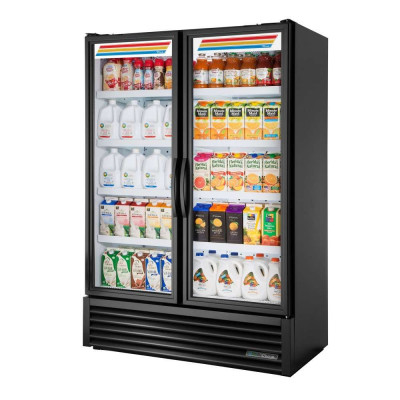 True FLM-54~TSL01 2-Glass Swing Door Full Length Merchandiser Refrigerator