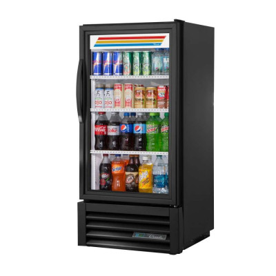 True GDM-08-HC~TSL01 Black 1-Glass Swing Door Merchandiser Refrigerator