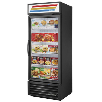 True GDM-26F-HST-HC~TSL01 Black 1-Glass Swing Door Freezer Merchandiser