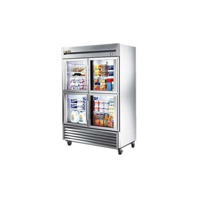 True T-49G-4-HC~FGD01 4-Half Glass Doors Bottom Mount Reach-In Refrigerator