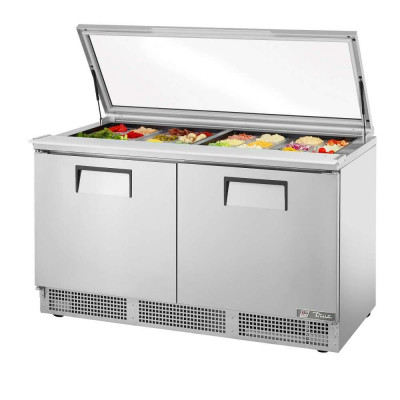 True TFP-64-24M-FGLID 2-Door Refrigerated Food Prep Table w/ Glass Lid