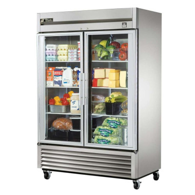 True TS-49G-HC~FGD01 2-Glass Doors Bottom Mount Reach-In Refrigerator | 49 cu ft