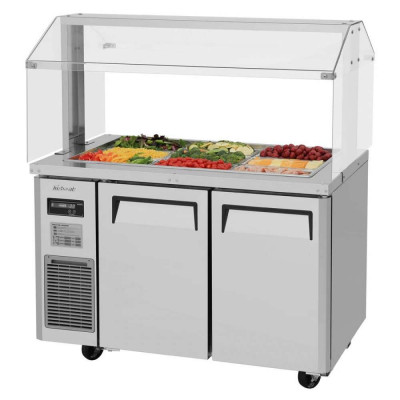 Turbo Air JBT-48-N 1-Door Refrigerated Sandwich Prep Table | (9) 1/3 Pan
