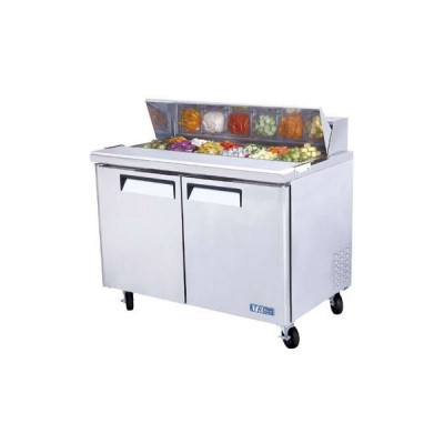 Turbo Air MST-48-N 2-Door Refrigerated Sandwich Prep Table | (12) 1/6 Pan