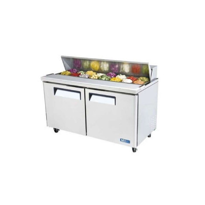 Turbo Air MST-60-N 2-Door Refrigerated Sandwich Prep Tables | (16) 1/6 Pan
