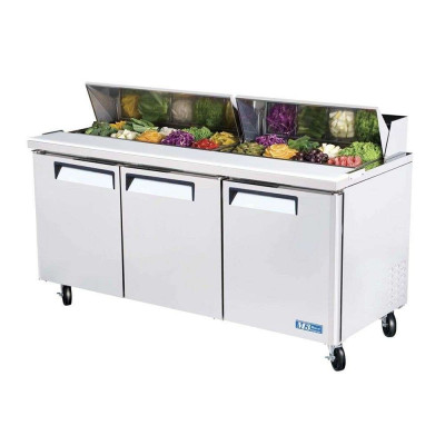 Turbo Air MST-72-N 3-Door Refrigerated Sandwich Prep Table | (18) 1/6 Pan