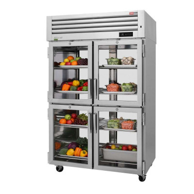 Turbo Air PRO-50-4R-G-PT-N 8 Glass Half Door Pass-Thru Refrigerator | 48.7 Cu. Ft.