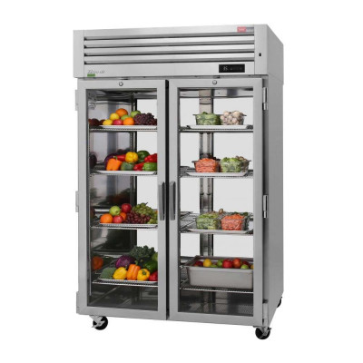 Turbo Air PRO-50R-G-PT-N 2 Section Glass Door Pass-Thru Refrigerator | 48.7 Cu. Ft.