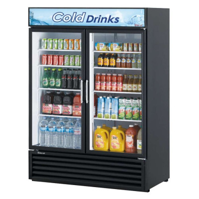 Turbo Air TGM-50RSB-N Black 2 Glass Door Merchandiser Refrigerator | 45.97 Cu. Ft.