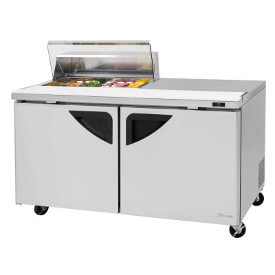 Turbo Air TST-60SD-08S-N-CL 2-Door Refrigerated Counter Sandwich / Salad Unit | (8) 1/6 Pans