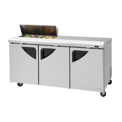 Turbo Air TST-72SD-08S-N 3-Door Refrigerated Counter Sandwich / Salad Unit | (8) 1/6 Pans