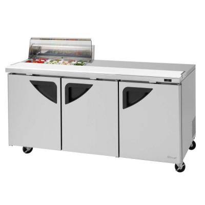 Turbo Air TST-72SD-08S-N-CL Clear Lid Refrigerated Counter Sandwich / Salad Unit | (8) 1/6 Pans