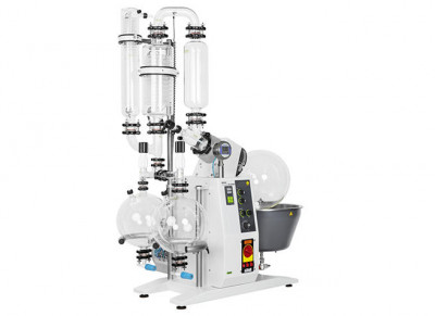 Buchi Rotavapor R-220 EX T4 230V Large-Scale Rotary Evaporator DB2-Descending Bullfrog with Secondary Condenser 20L Evaporating Flask Single Receiving Flask 10L