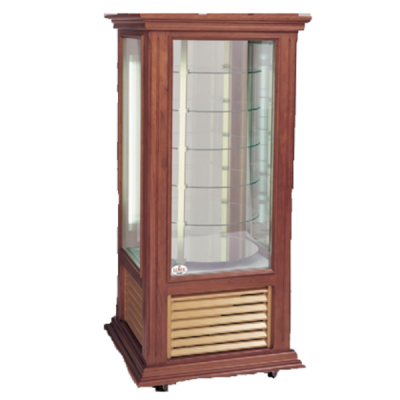 K2TWCR 4 Sided Glass CANDY Display With Wood Finish & 22