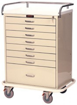 Harloff VL216 Med Box Cart W/Key Lock, 216 Med Box Capacity 