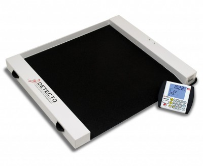CR500D Detecto - Roll-A-Weigh - Wheelchair Scale, Portable, Digital, 500 lb x .2 lb / 225 kg x .1 kg