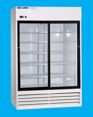 So-Low Laboratory and Pharmacy Refrigerator - White Coated Steel (2 Sliding Glass Doors) (17 cu ft)