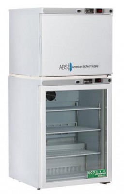 American BioTech Supply Premier Combination Refrigerator and Freezer (9 Cu Ft) (Left Hinge) (Manual Defrost) (Glass Door)