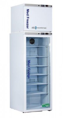 American BioTech Supply Premier Pharmacy Combo Refrigerator and Freezer (12 cu ft) (Right Hinge) (Manual Defrost) (Glass Door)