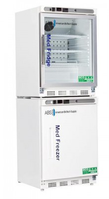 American BioTech Supply Premier Pharmacy Combo Refrigerator and Freezer (9 cu ft) (Left Hinge) (Manual Defrost) (Glass Door)