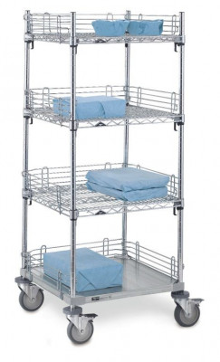 Intermetro Case-OH24 24X24X60 Stainless Steel Open Case Cart