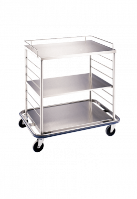Blickman Open case cart, solid top, (1) solid, stainless-steel shelf, 6