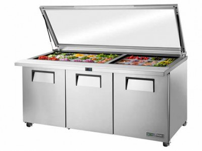 True TSSU-72-30M-B-ST-FGLID-HC Refrigerated Prep Table