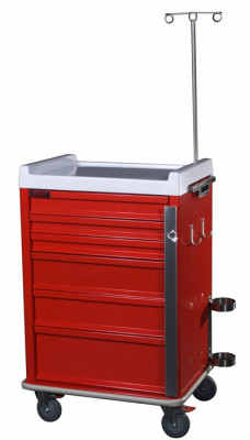 Harloff OPT7B-EMG Optimal Seven Draw Emergency Cart, Standard Package Aluminum Construction 