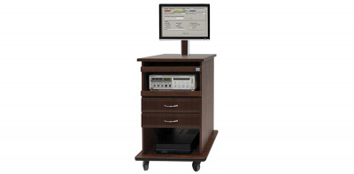 Amico FC-JTD3-P211-HM Fetal Monitor Cart, Laminate, 3 Drawers, 2 Pull Outs, Beveled, Stainless Steel Handle