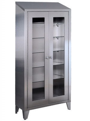 UMF Medical SS7834 Large Stainless Steel Storage & Supply Cabinet W/ Hinged Doors