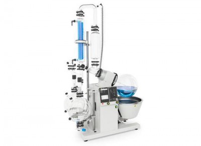 ​Buchi Rotavapor R-220 Pro Rotary Evaporator 200V Oil and Water Bath D2-Descending with Secondary Condenser One Receiving Flask (No Evaporating Flask)